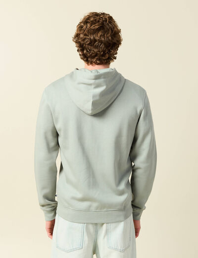 Sweat &agrave; capuche manches longues vert clair homme