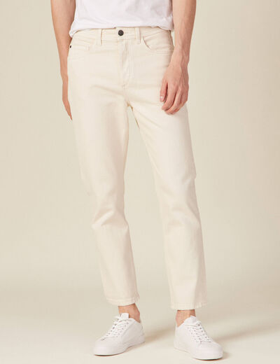 Jeans slim 5 poches denim blanc homme