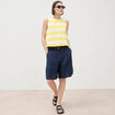 Short taille haute bleu marine femme