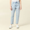 Jeans mom 7/8ème denim snow bleu femme