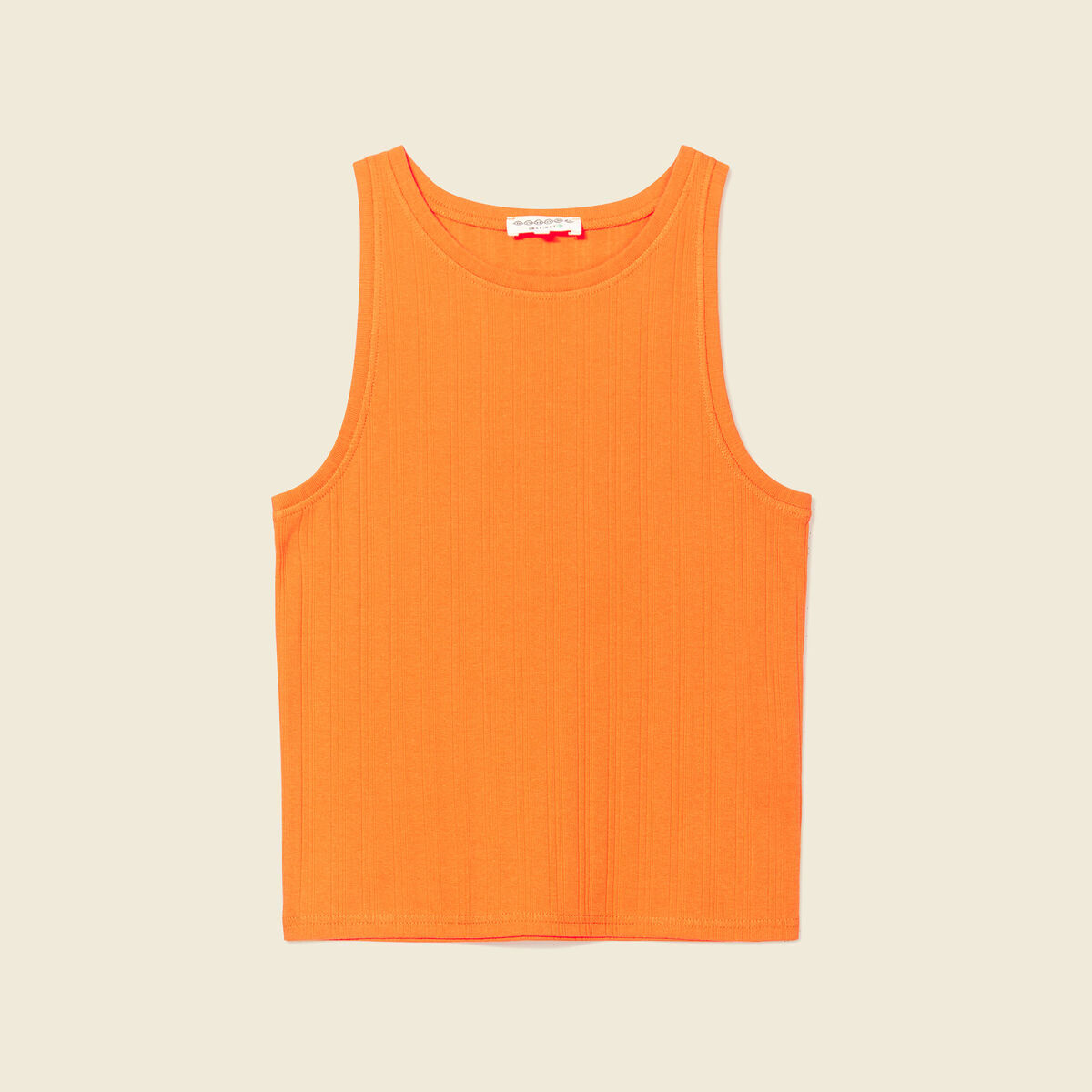 Débardeur bretelles larges orange femme