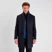 Pardessus droit boutonné gris foncé homme