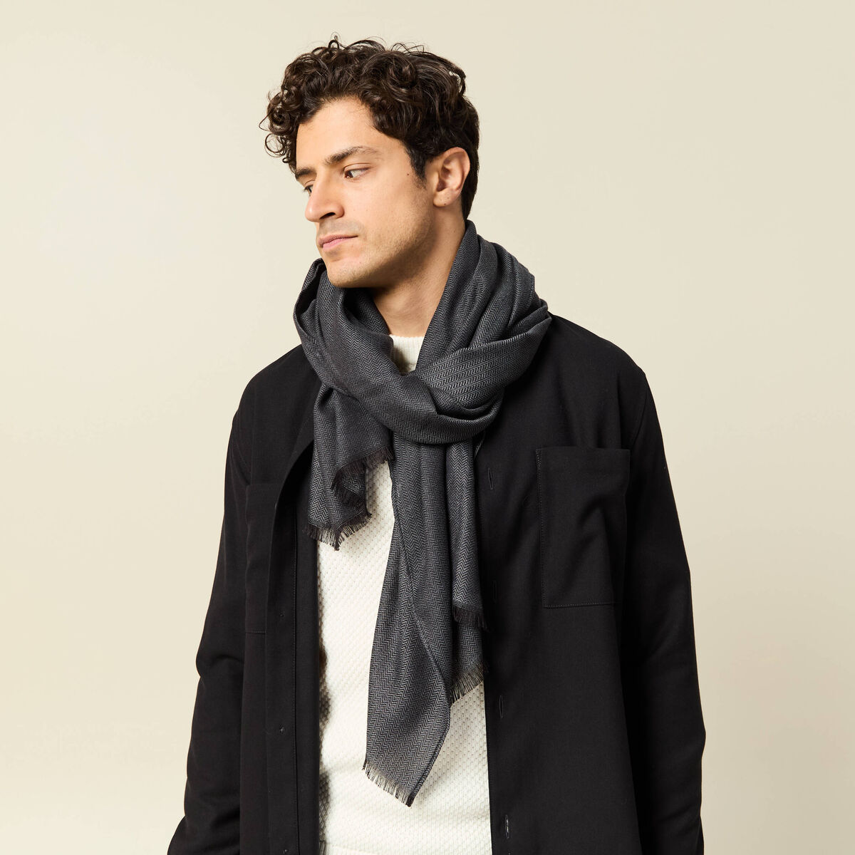Foulard noir homme