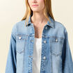 Veste oversize en jean denim used femme