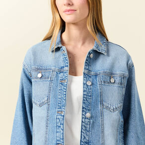 Veste oversize en jean denim used femme
