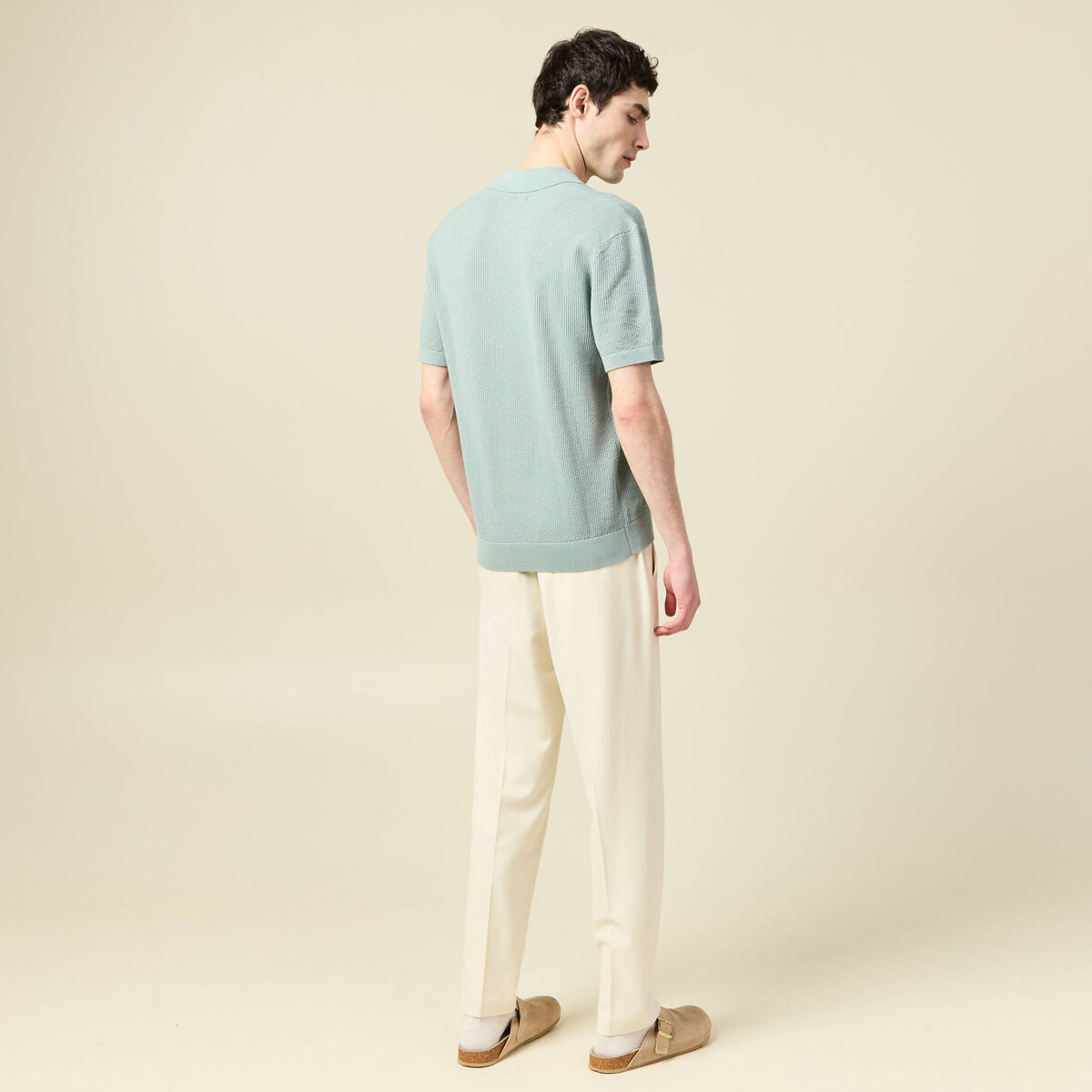 Polo manches courtes vert clair homme