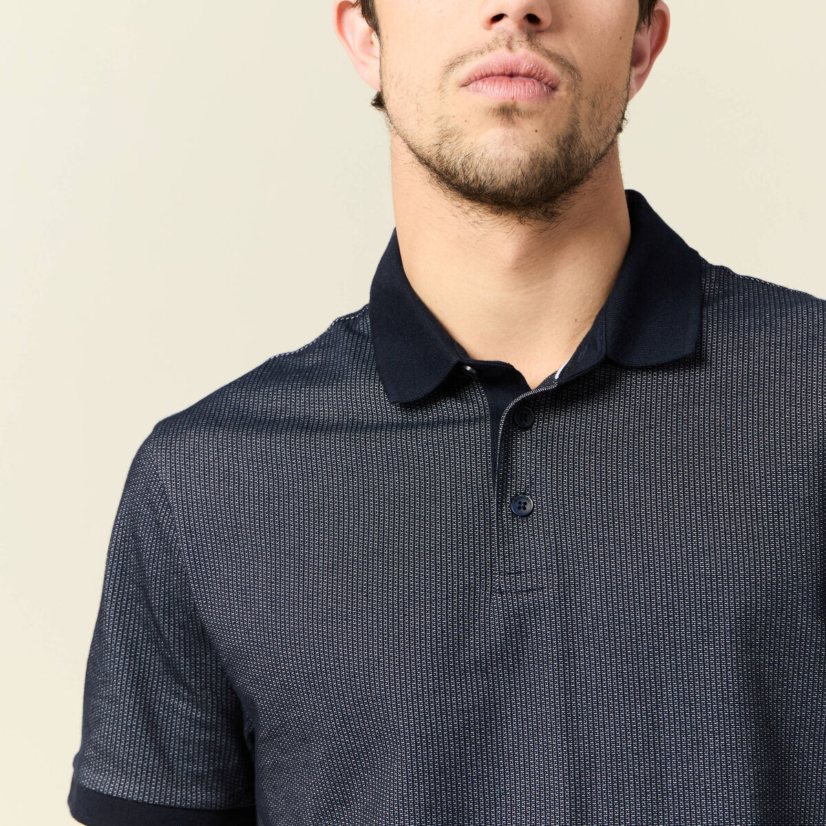 Polo manches courtes bleu marine homme