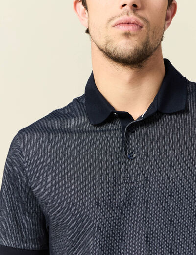 Polo manches courtes bleu marine homme