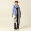 Pull manches longues col en V gris foncé femme