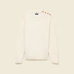 Pull col rond ecru homme