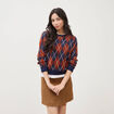 Pull droit manches longues col rond orange citrouille femme