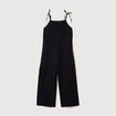 Combinaison salopette col carr&eacute; noir femme