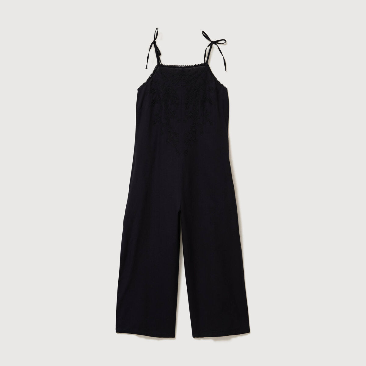 Combinaison salopette col carr&eacute; noir femme
