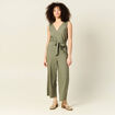 Combinaison éco-responsable vert kaki femme