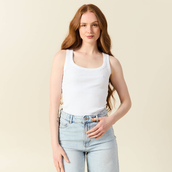 Débardeur sans manches blanc femme