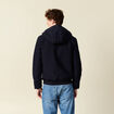 Parka courte &agrave; capuche bleu fonc&eacute; homme