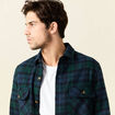 Chemise manches longues bleu marine homme