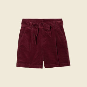 short paperbag velours prune femme Short paperbag velours prune femme