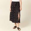 Jupe longue évasée noir femme