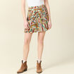 Jupe évasée taille smockée multicolore femme