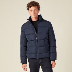 doudoune droite zippee bleu marine homme Doudoune droite zippée bleu marine homme