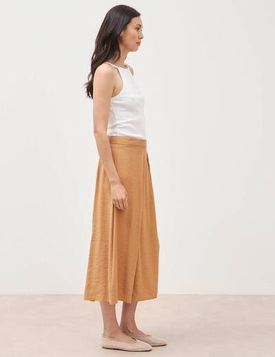 Jupe fluide marron femme