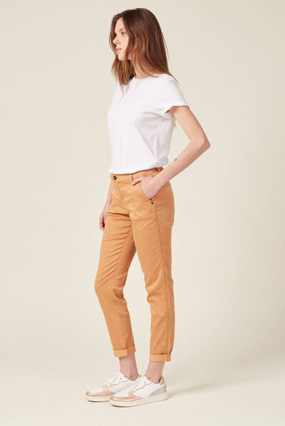 Pantalon chino Instinct beige femme