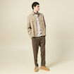 T-shirt ample en coton col rond beige fonce homme