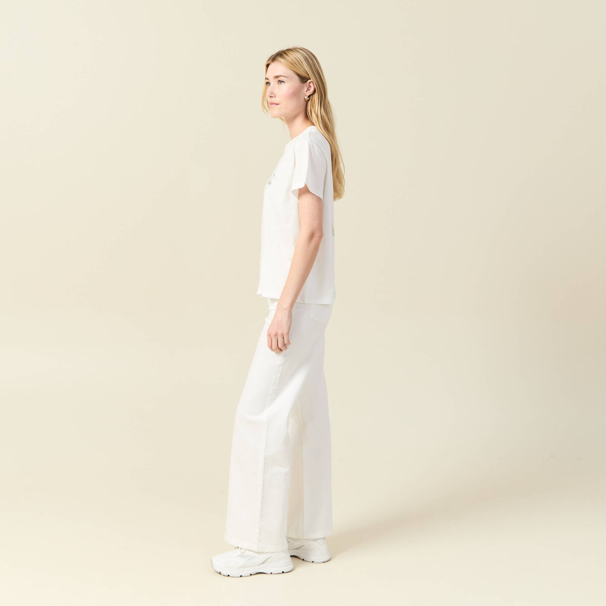 T-shirt manches courtes ecru femme
