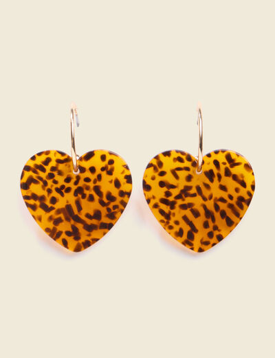 Boucles d'oreilles marron clair femme