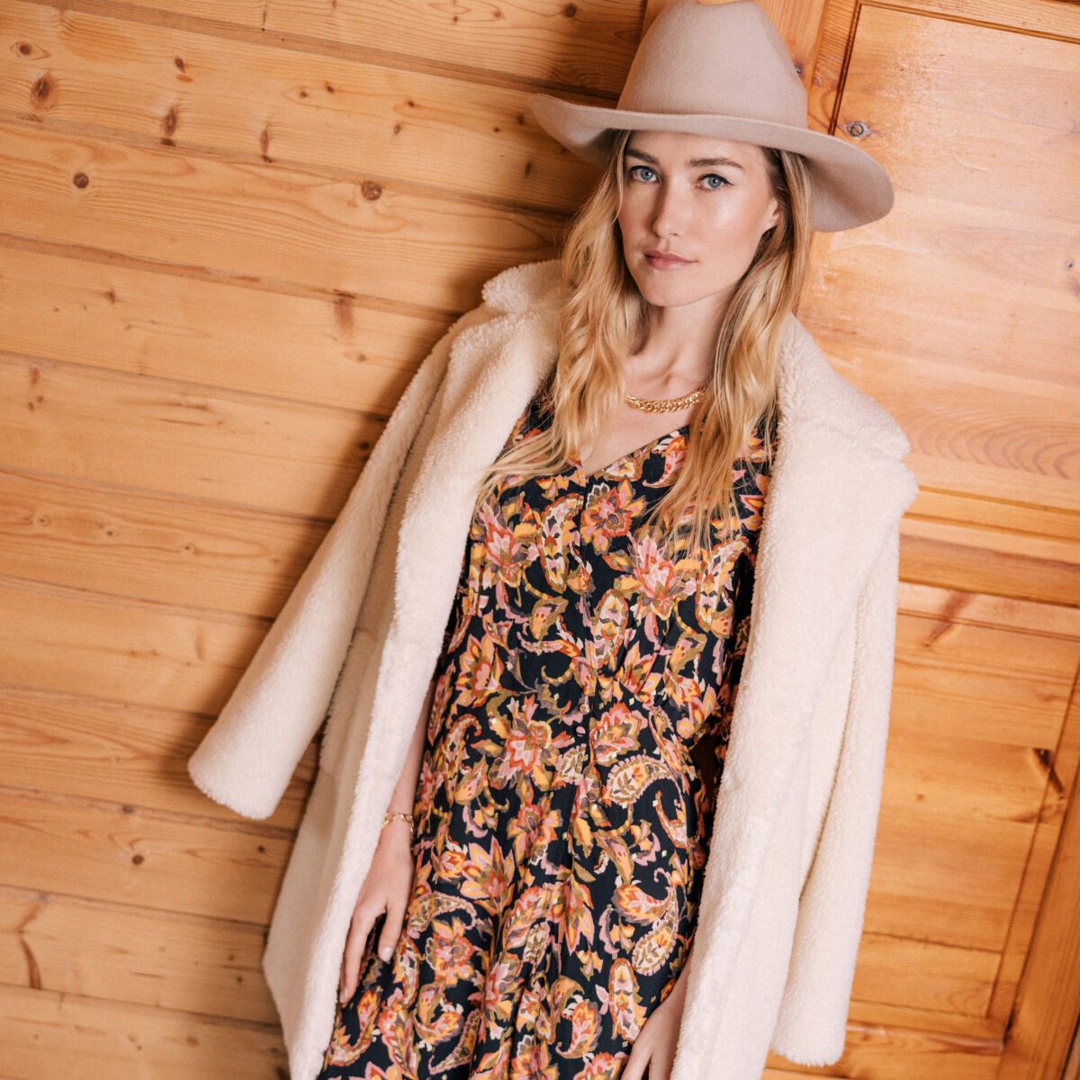 Robe midi évasée manches 3/4 noir femme