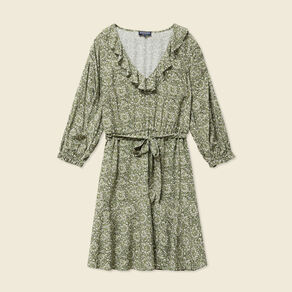 robe evasee ceinturee vert kaki femme Robe évasée ceinturée vert kaki femme