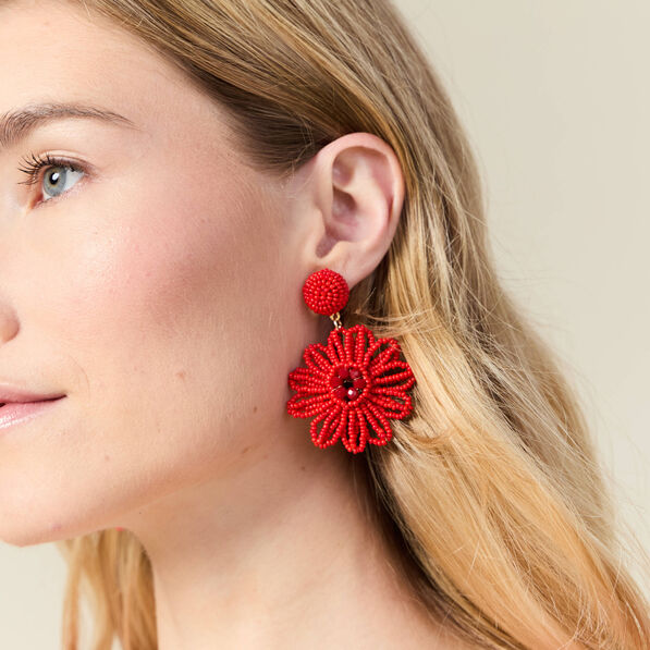 boucles doreilles pendantes rouge femme Boucles d'oreilles pendantes rouge femme