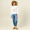 Sweat à capuche ecru femme