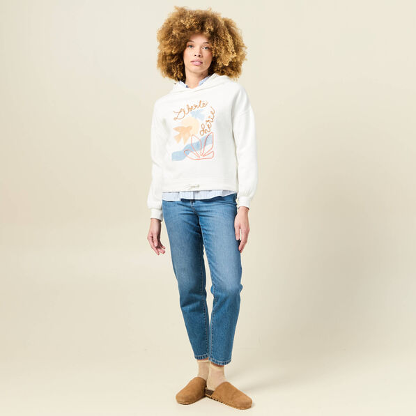 Sweat à capuche ecru femme