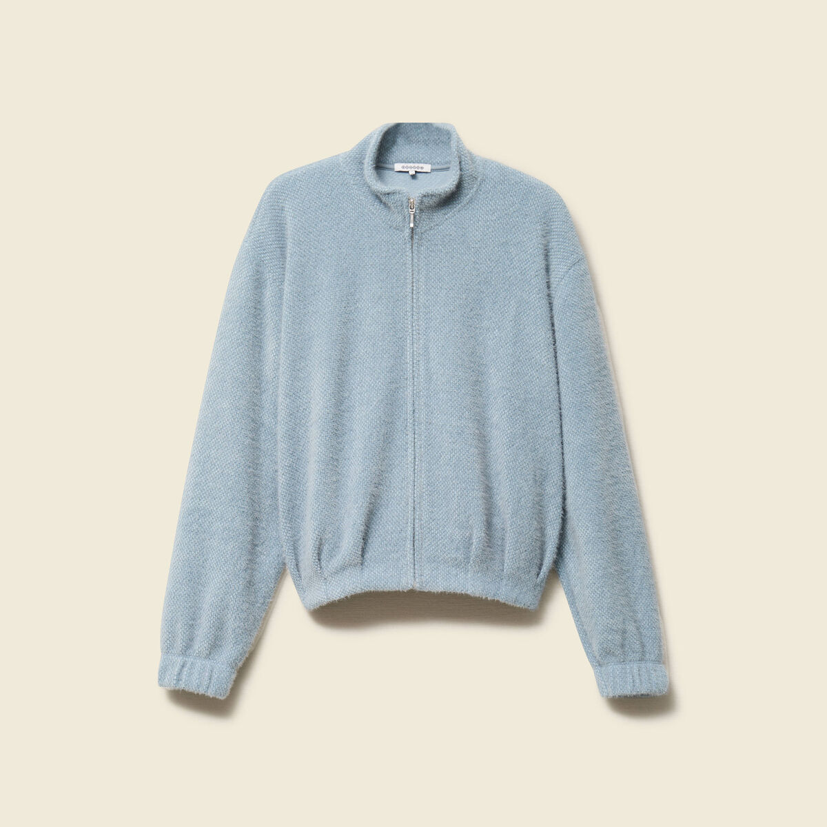 Gilet zipp&eacute; manches longues gris femme