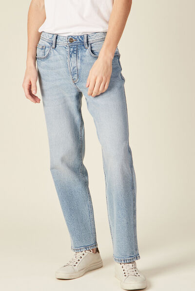 Jeans relaxed 5 poches denim bleach homme