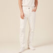 Jeans straight 5 poches denim blanc homme