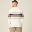 Pull fin col rond manches longues ecru homme