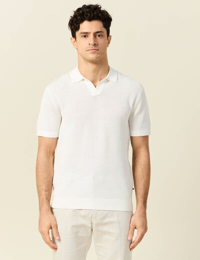 Polo manches courtes ecru homme