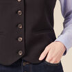 Veston boutonn&eacute; noir femme