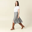 Jupe midi droite fendue noir femme