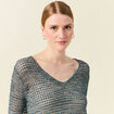 Pull éco-responsable bleu pétrole femme