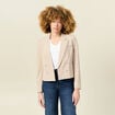 Veste blazer double boutonnage beige femme