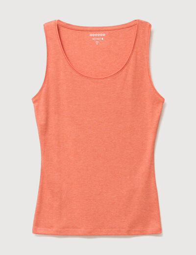 D&eacute;bardeur cintr&eacute; d&eacute;collet&eacute; sans manches rose corail femme