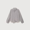 Chemise vichy droite manches longues bleu femme