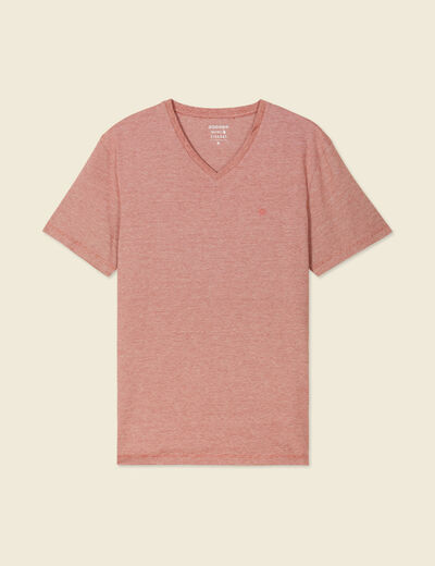 T-shirt manches courtes homme marron cognac homme