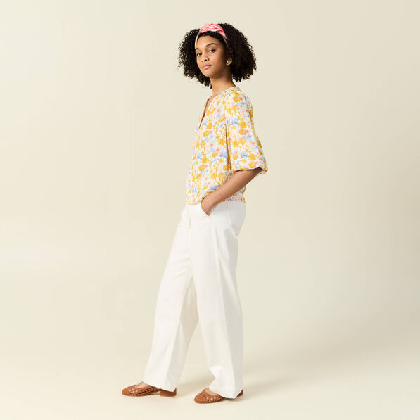 Blouse manches courtes multicolore femme