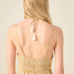 Robe longue évasée bretelles jaune femme