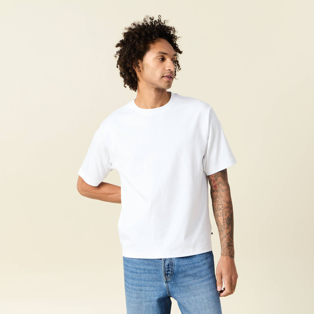 T-shirt Homme Blanc Taille L - Marque Wootbox, Neuf Avec étiquettes, Basique Uni